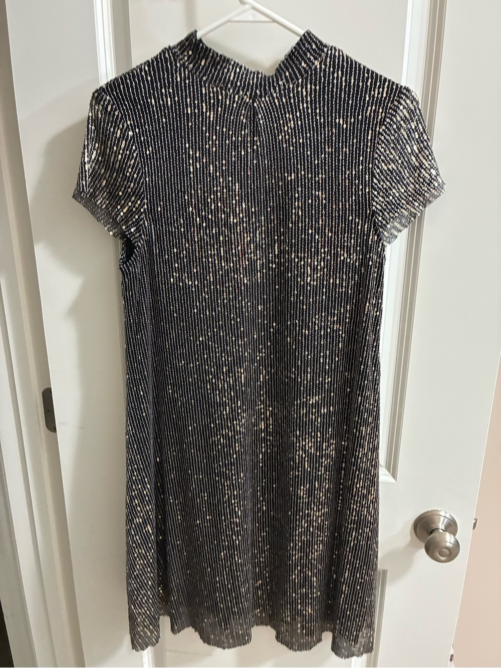 Joyfolie Black & Silver Sparkle Midi Dress